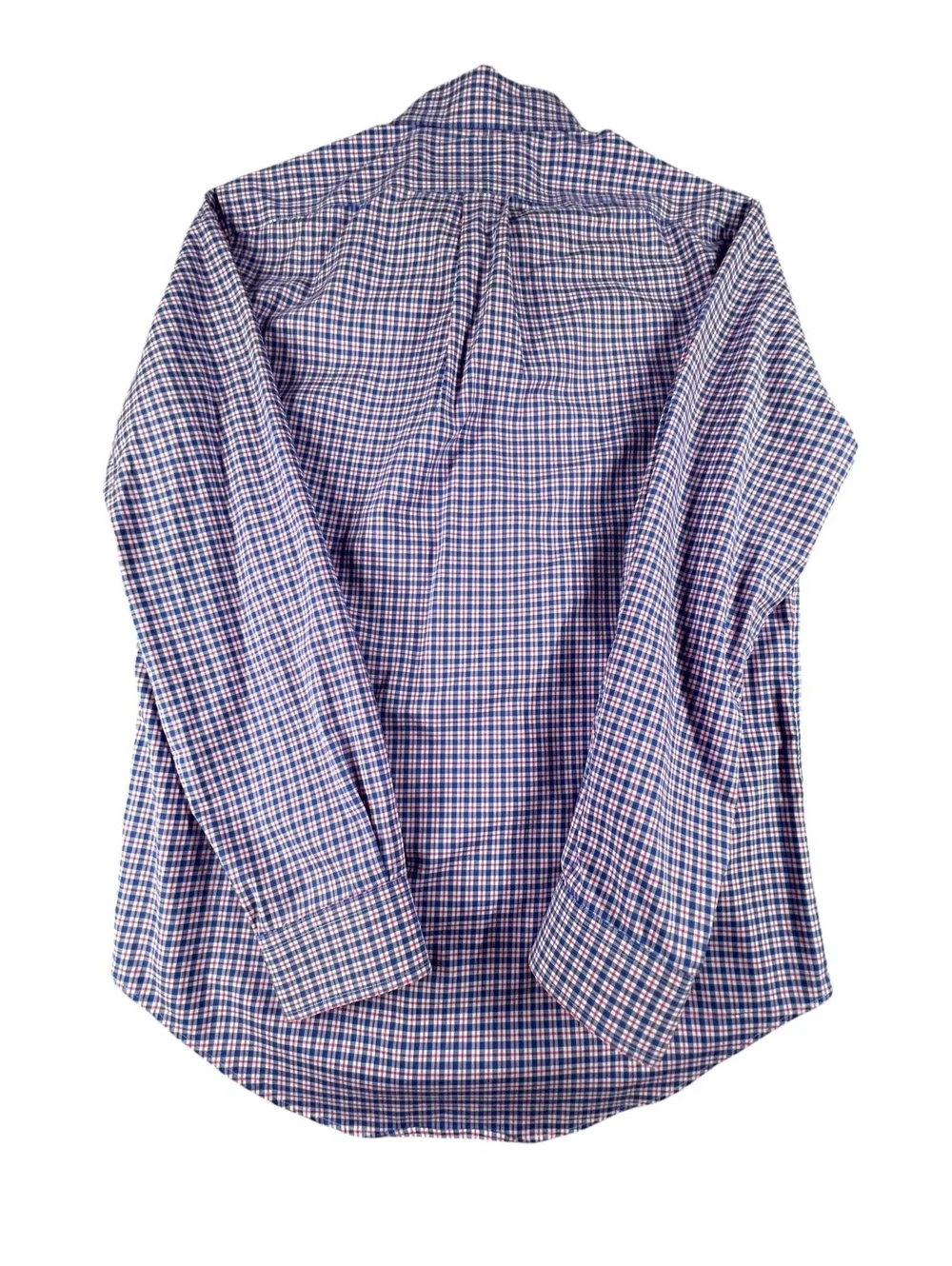 Polo Ralph Lauren Check Plaid Button Down Shirt Blue Red Non Iron Mens S